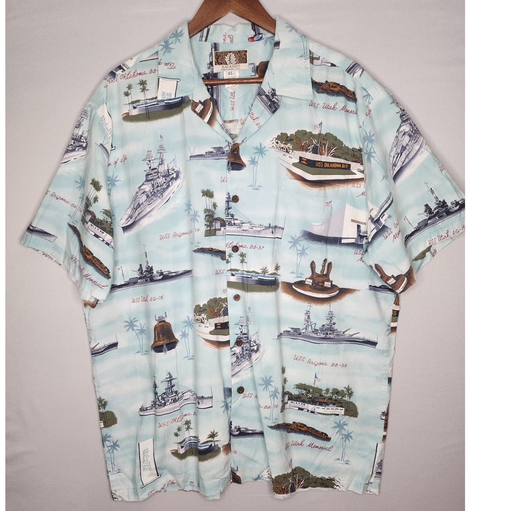 Kalaheo‎ Made in Hawaii Button up Pearl Harbor Shirt XL - Picture 2 of 9